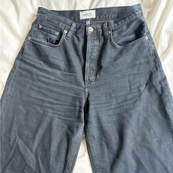 Agolde Dark Blue Low Slung Baggy Jeans - Picture 5 of 6